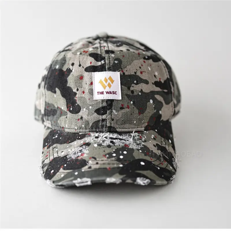Men's Splash Ink Hole Baseball Cap Beige - Image 7