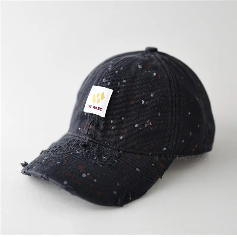 Men's Splash Ink Hole Baseball Cap Beige - Image 8