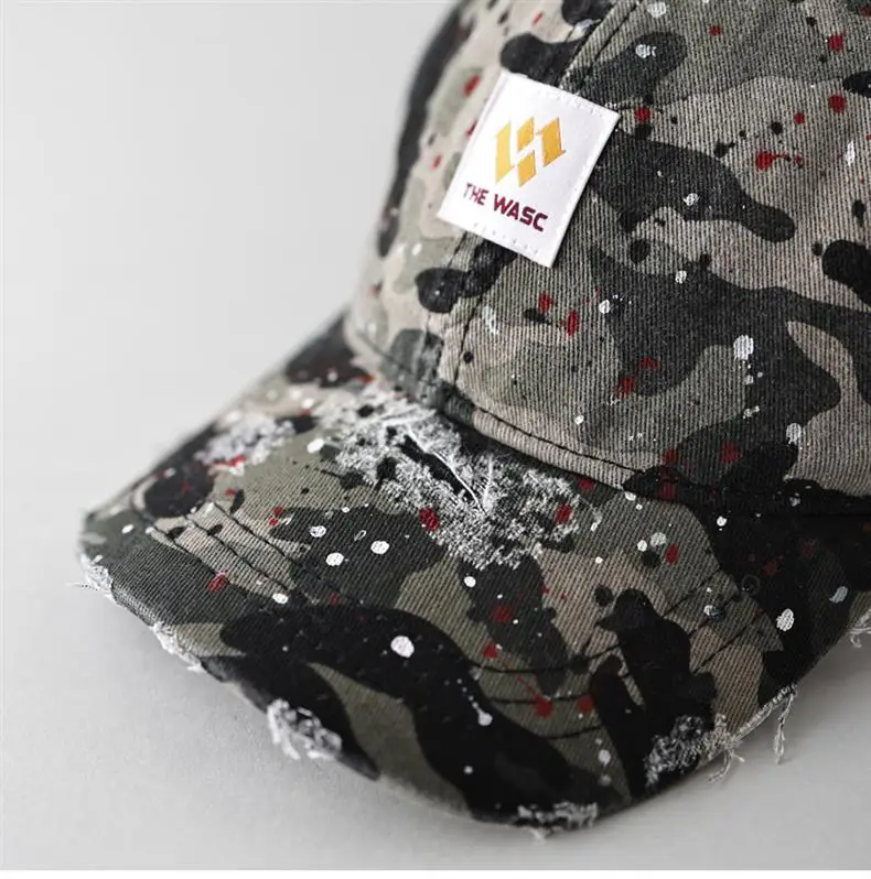 Men's Splash Ink Hole Baseball Cap Beige — feature 10