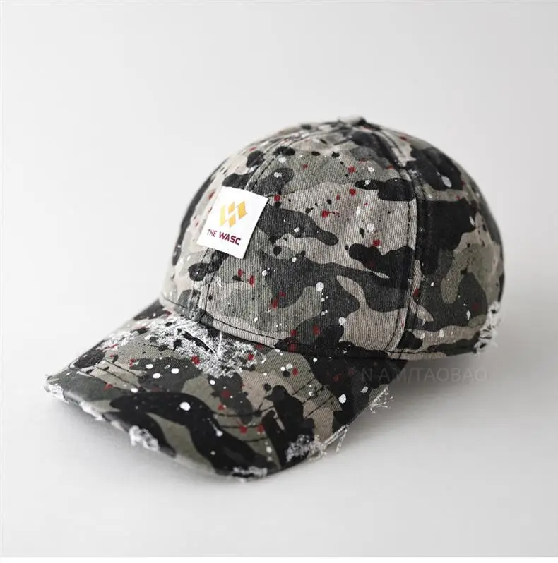 Men's Splash Ink Hole Baseball Cap Beige — feature 5