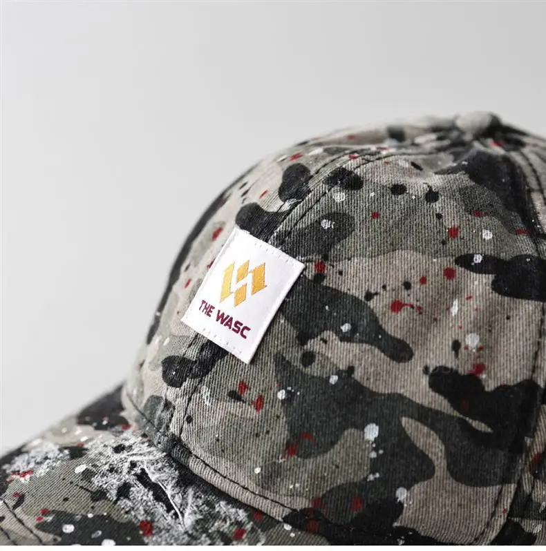 Men's Splash Ink Hole Baseball Cap Beige — feature 9