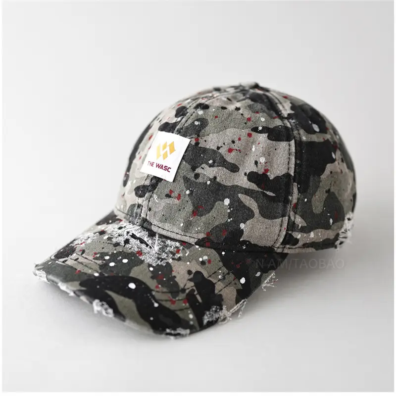 Men's Splash Ink Hole Baseball Cap Beige - Image 3