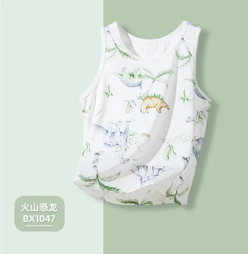 Children's Vest Boys' Bamboo Fiber Summer Sleeveless T-Shirt Medium Large — feature 17