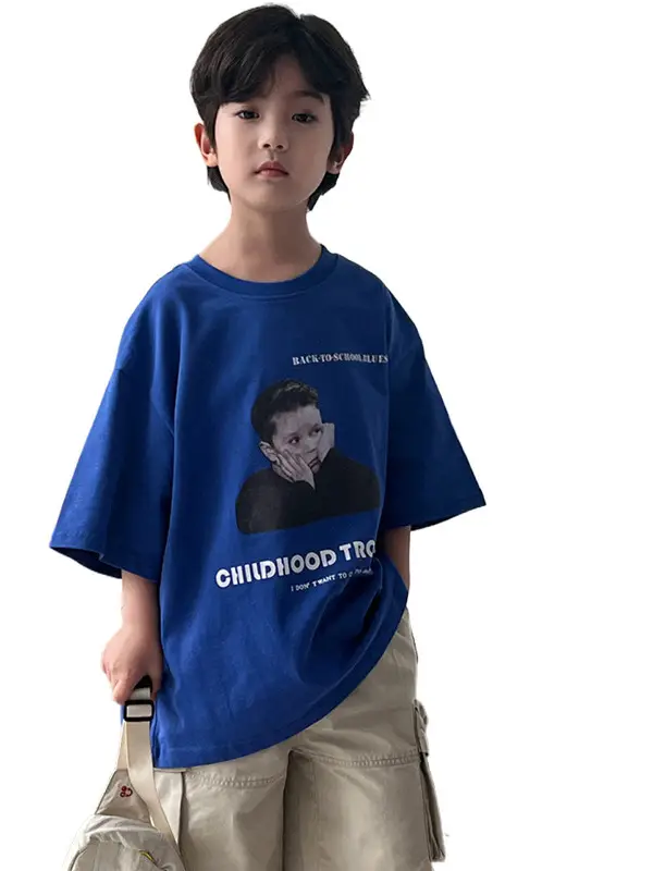2026 Kids T-Shirt White Retro Cartoon Short Sleeve