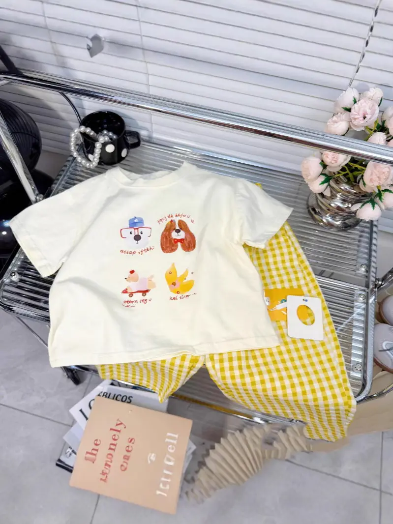 Korean Style Girl's Cartoon T-shirt Cotton Top 2025 - Image 3