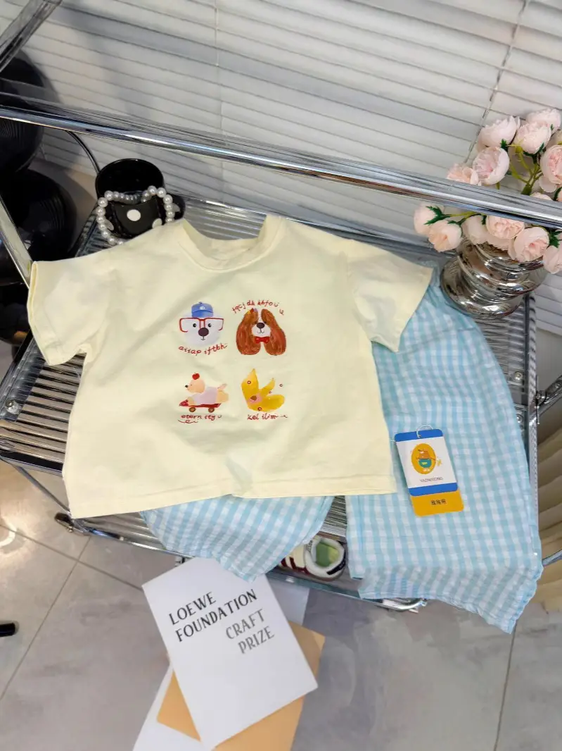 Korean Style Girl's Cartoon T-shirt Cotton Top 2025 - Image 4