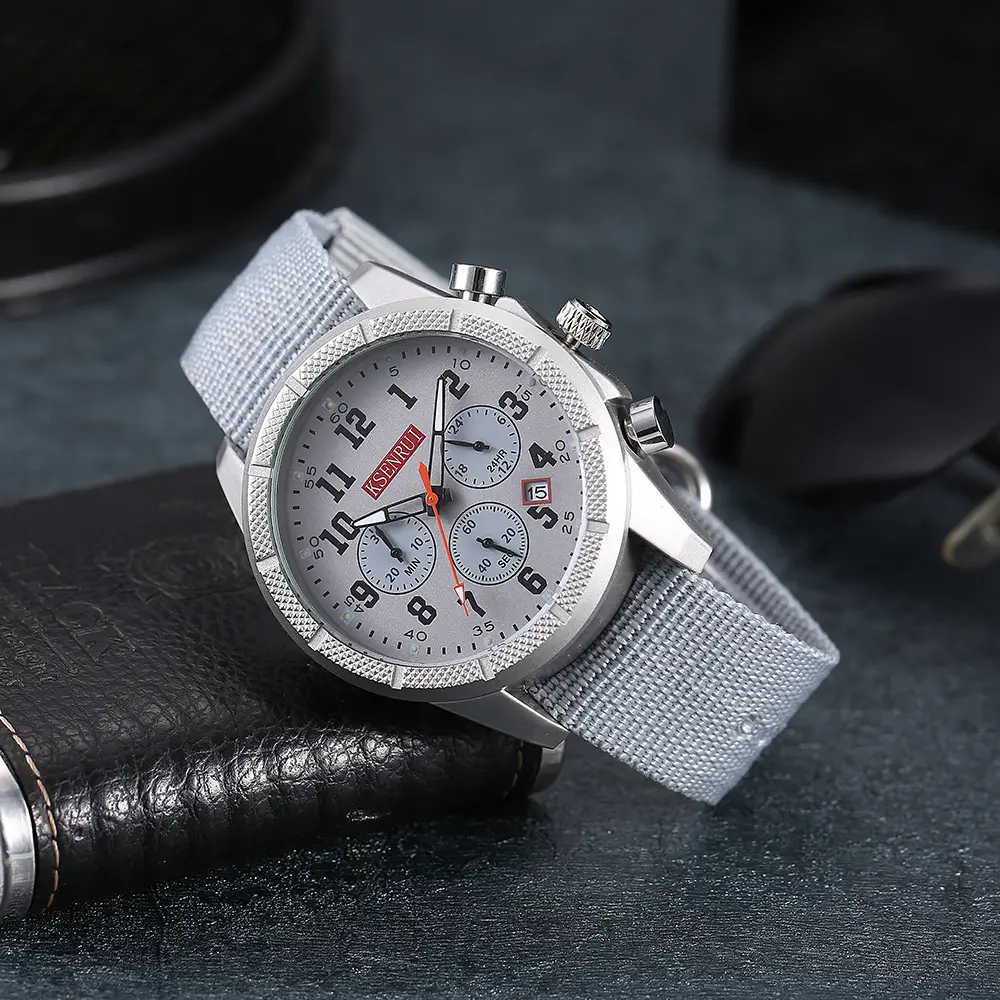 KSENRUI Men's Military Style Chronograph Watch Green Strap — feature 16