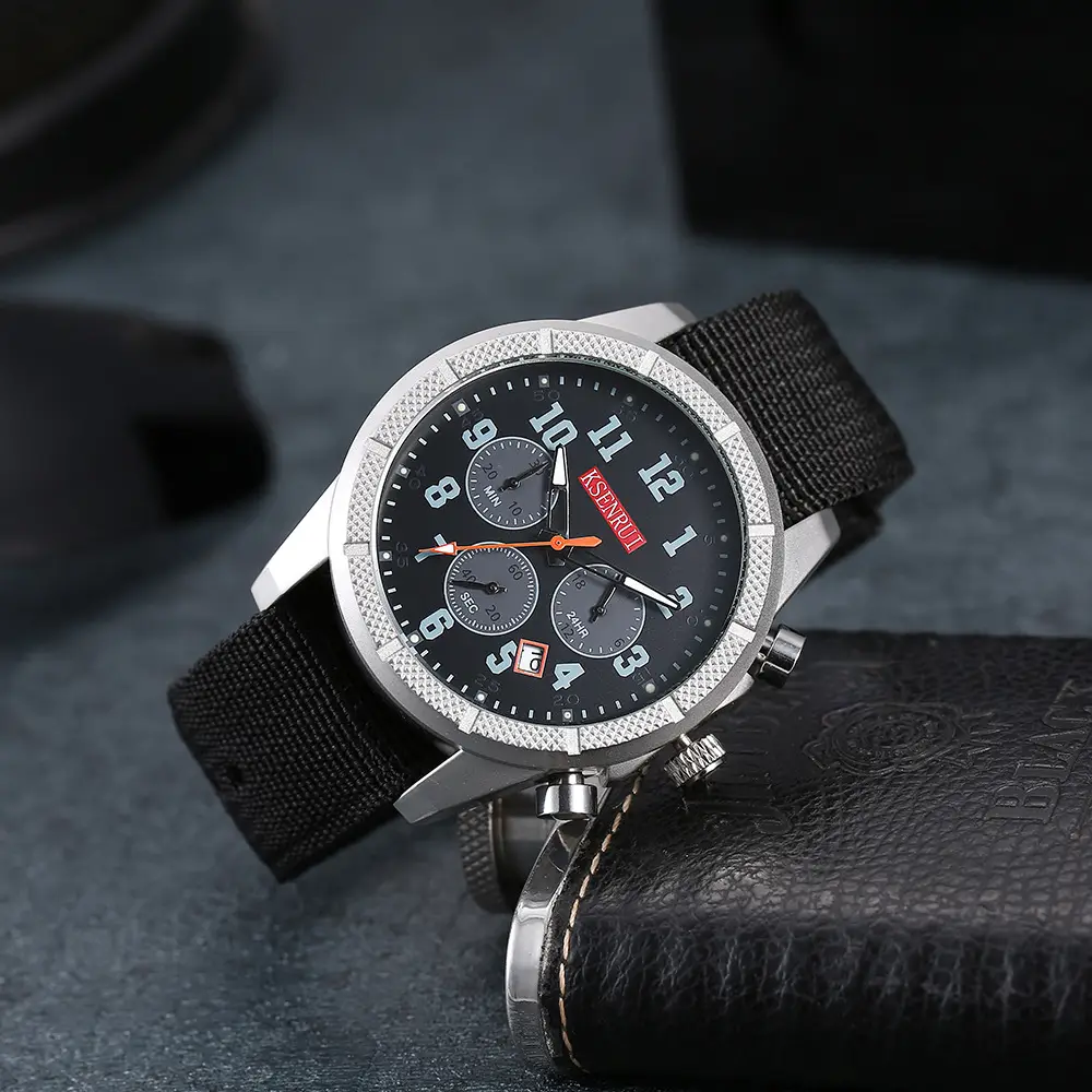 KSENRUI Men's Military Style Chronograph Watch Green Strap — feature 18