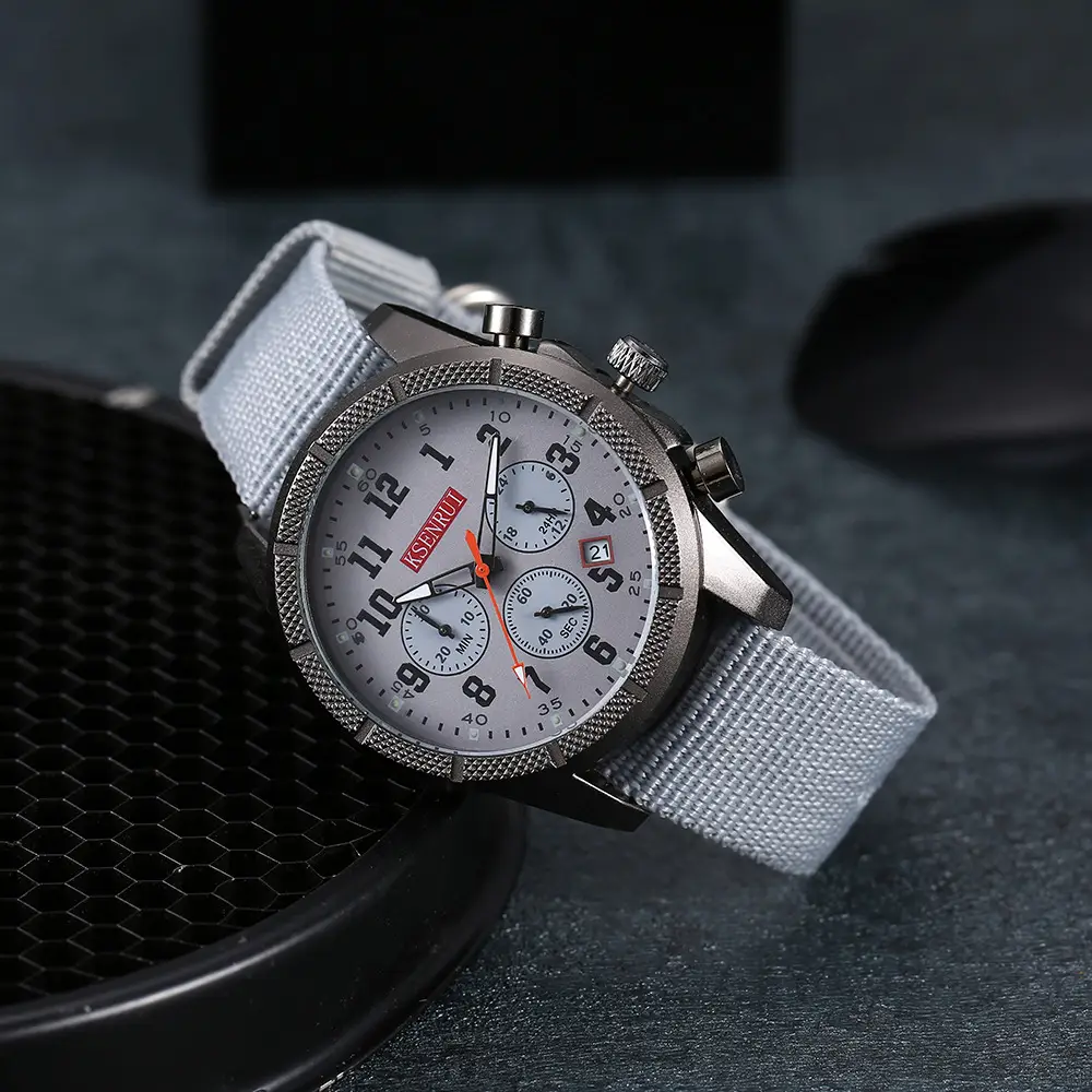 KSENRUI Men's Military Style Chronograph Watch Green Strap — feature 20