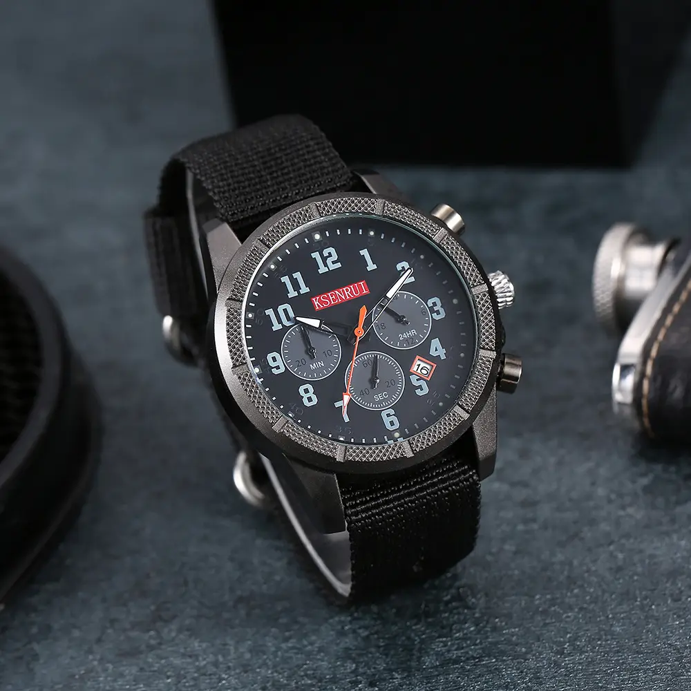 KSENRUI Men's Military Style Chronograph Watch Green Strap — feature 22