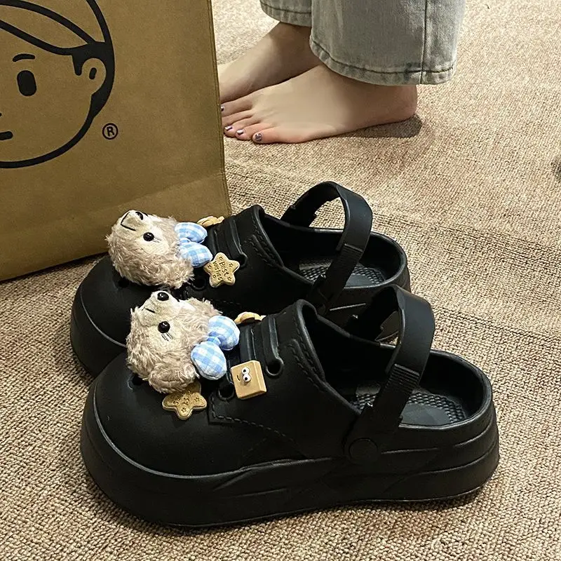 Women's Cute Bear Cave Sandals Summer White Non-Slip