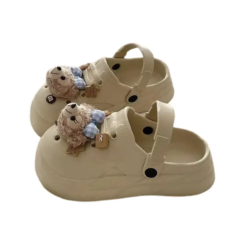 Women's Cute Bear Cave Sandals Summer White Non-Slip