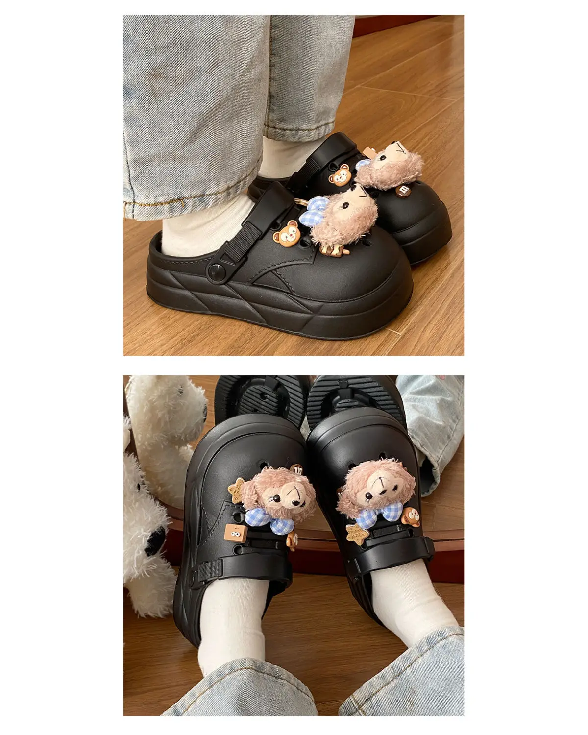 Women's Cute Bear Cave Sandals Summer White Non-Slip — feature 14