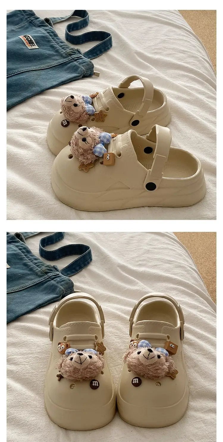 Women's Cute Bear Cave Sandals Summer White Non-Slip — feature 19