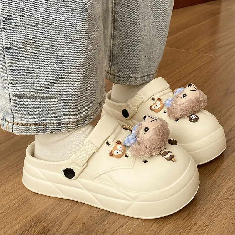 Women's Cute Bear Cave Sandals Summer White Non-Slip — feature 24