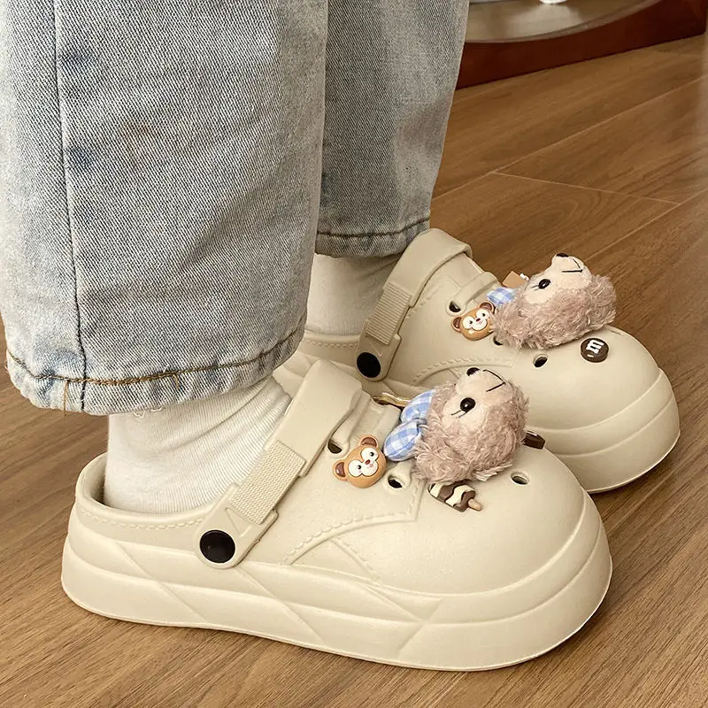 Women's Cute Bear Cave Sandals Summer White Non-Slip — feature 25