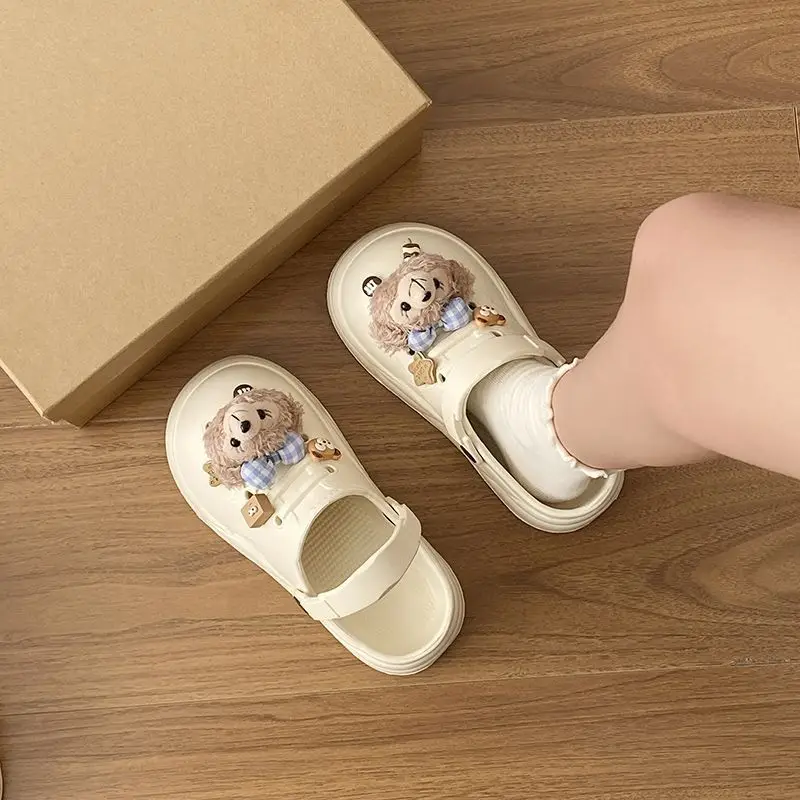 Women's Cute Bear Cave Sandals Summer White Non-Slip — feature 33