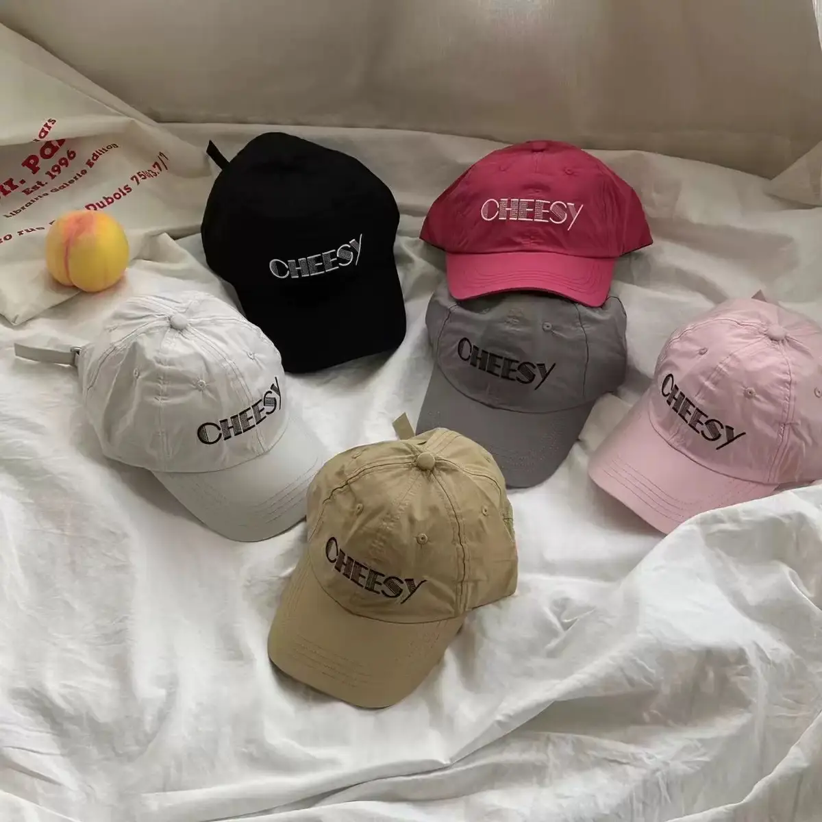 Pink Beesy Embroidered Baseball Cap for Women Men