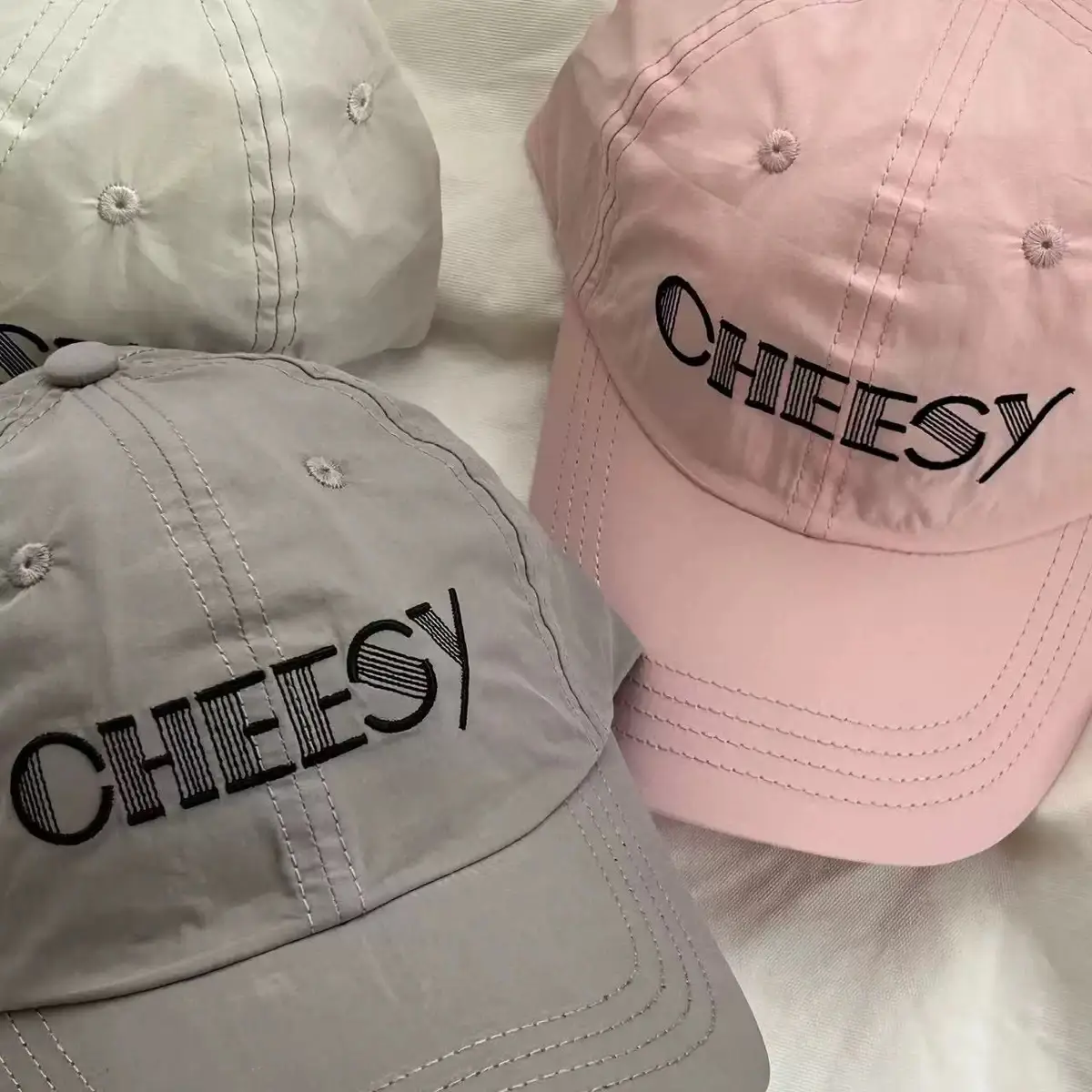 Pink Beesy Embroidered Baseball Cap for Women Men