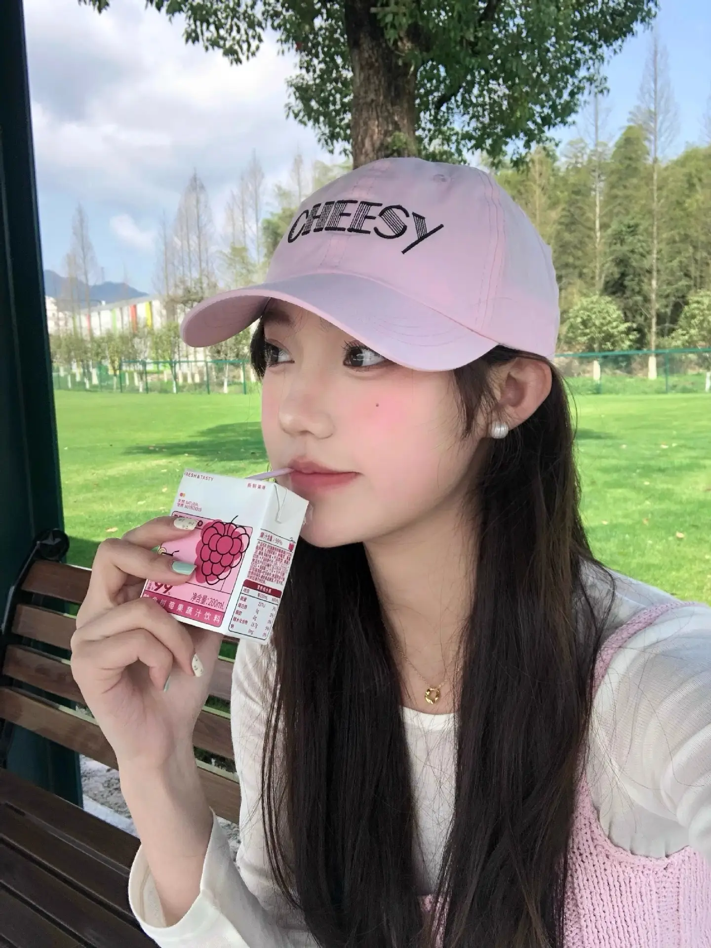 Pink Beesy Embroidered Baseball Cap for Women Men — feature 4