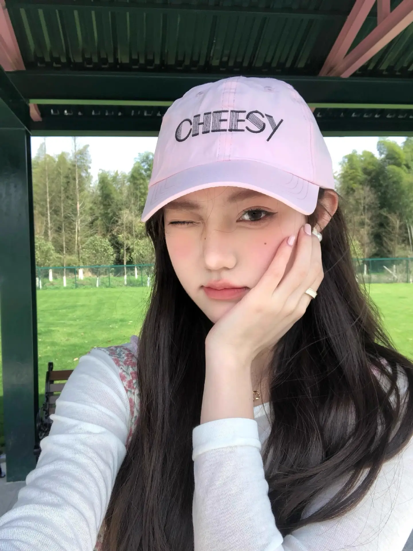 Pink Beesy Embroidered Baseball Cap for Women Men — feature 5
