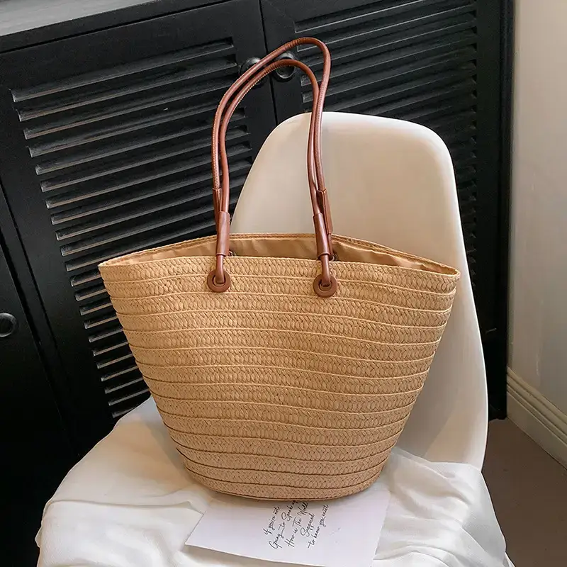 Korean Style Woven Tote Bag for Women - Image 3
