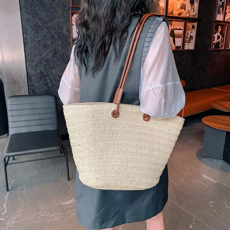 Korean Style Woven Tote Bag for Women - Image 6
