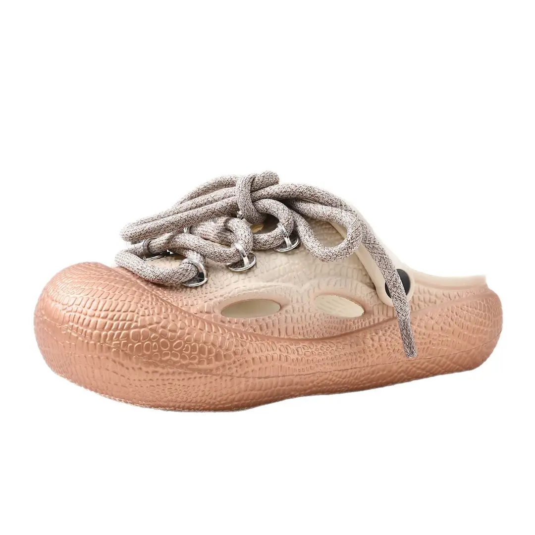 Thick-soled hole shoes women's non-stinky feet diy non-slip toe-covered slippers EVA wear-resistant fashion breathable beach sandals - Image 7