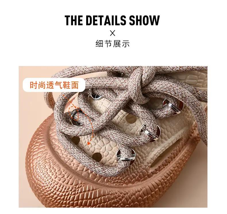 Thick-soled hole shoes women's non-stinky feet diy non-slip toe-covered slippers EVA wear-resistant fashion breathable beach sandals — feature 12