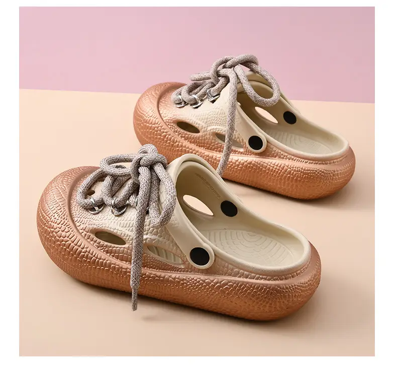 Thick-soled hole shoes women's non-stinky feet diy non-slip toe-covered slippers EVA wear-resistant fashion breathable beach sandals — feature 17