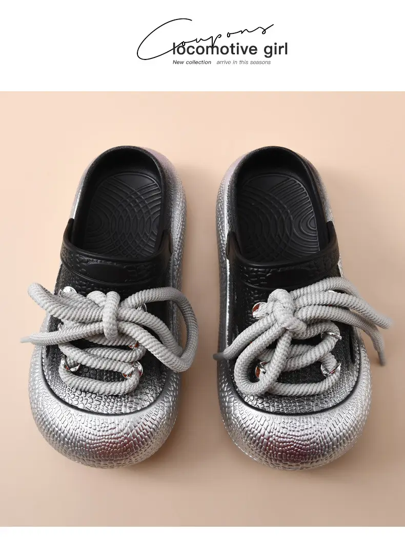 Thick-soled hole shoes women's non-stinky feet diy non-slip toe-covered slippers EVA wear-resistant fashion breathable beach sandals — feature 19