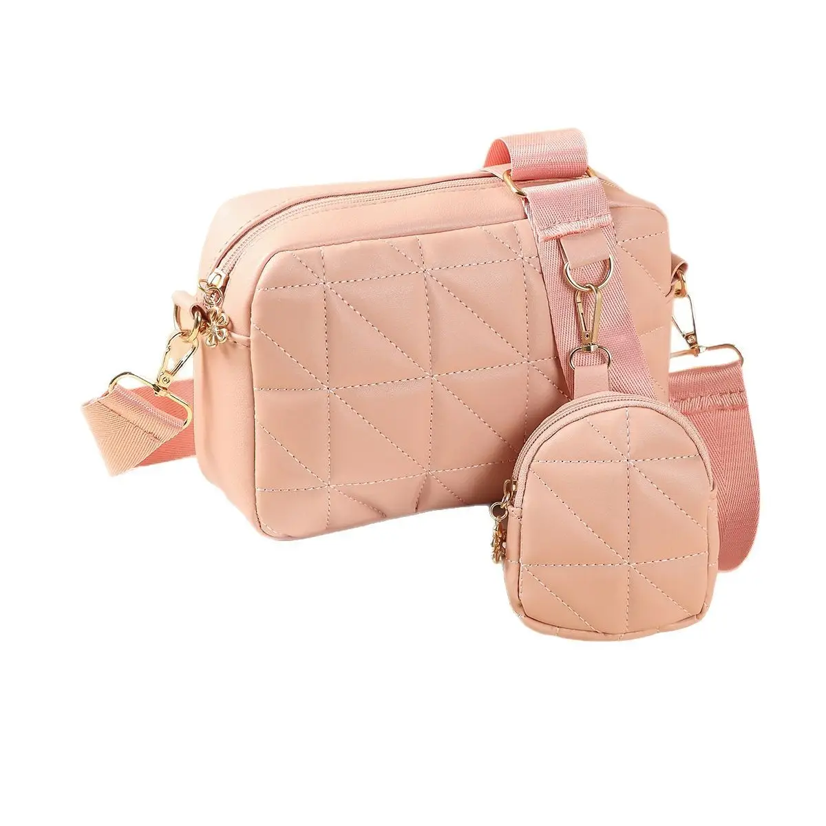 Black Rhombic Two-Piece Women's Mobile Phone Bag - Image 7