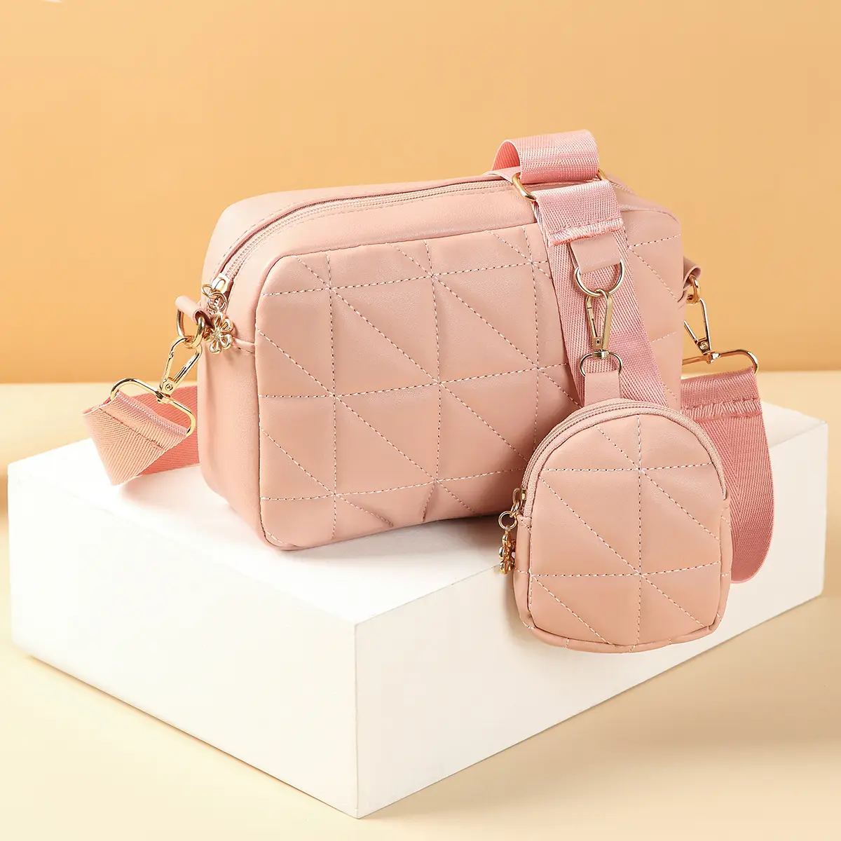 Black Rhombic Two-Piece Women's Mobile Phone Bag — feature 7