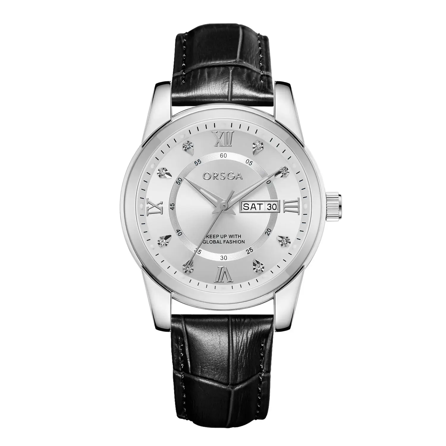 ORSGA Men's Gold Blue Dial Quartz Watch with Cross Strap - Image 16