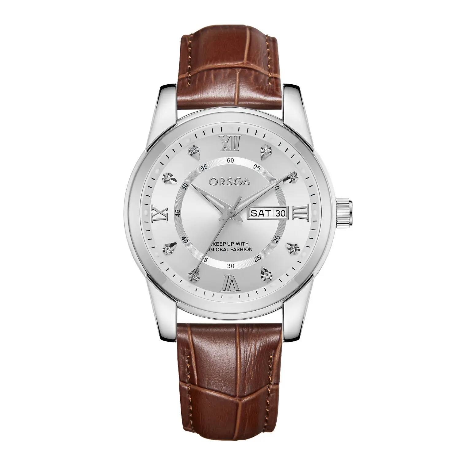 ORSGA Men's Gold Blue Dial Quartz Watch with Cross Strap - Image 17