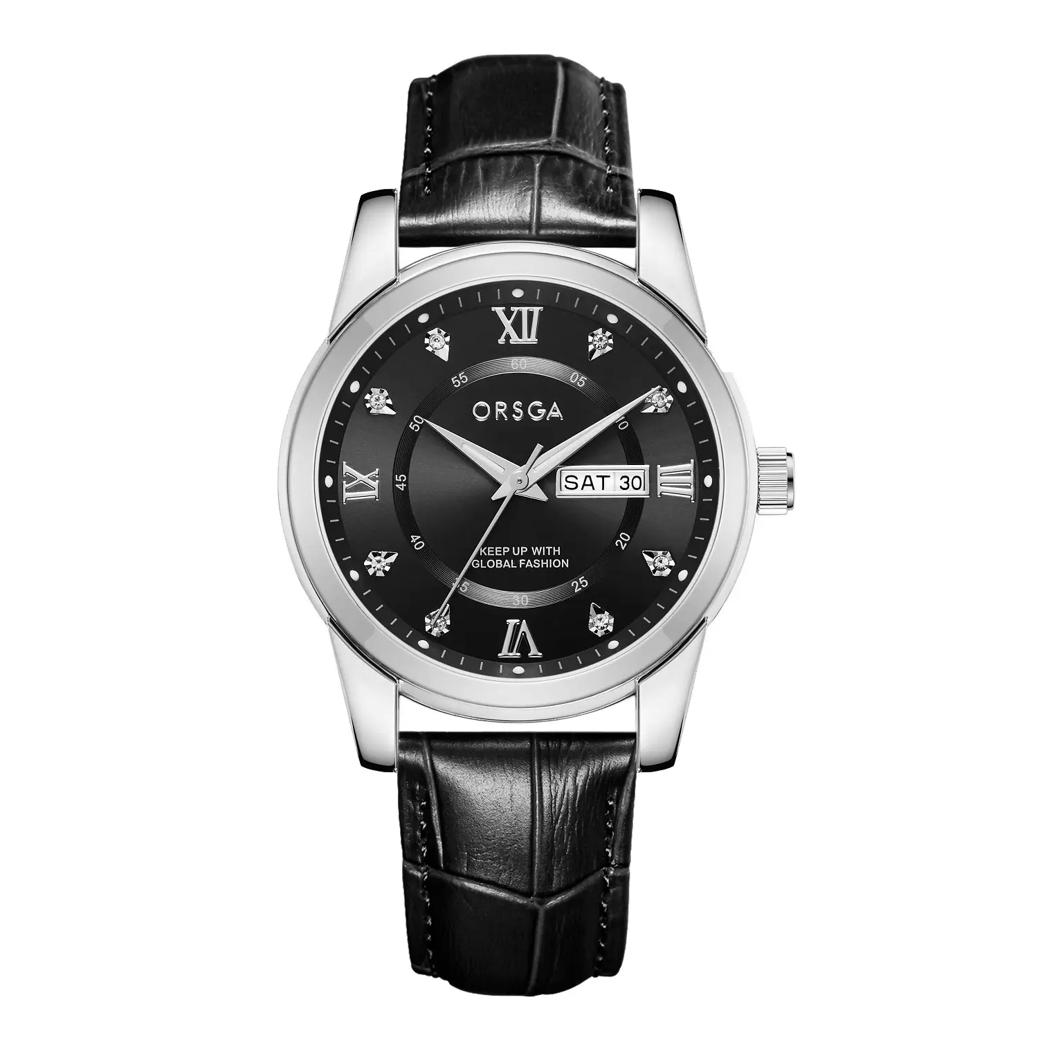 ORSGA Men's Gold Blue Dial Quartz Watch with Cross Strap - Image 20