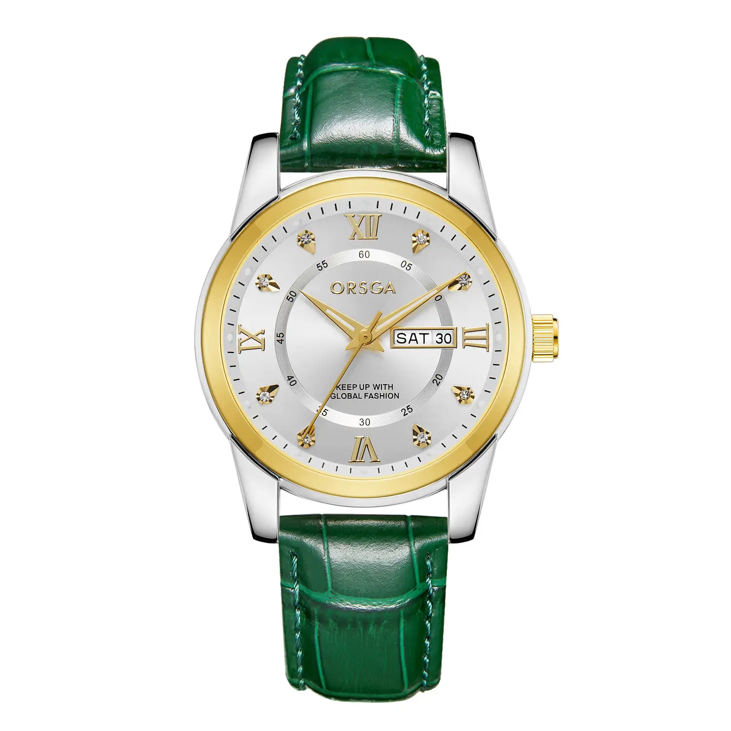 ORSGA Men's Gold Blue Dial Quartz Watch with Cross Strap - Image 26