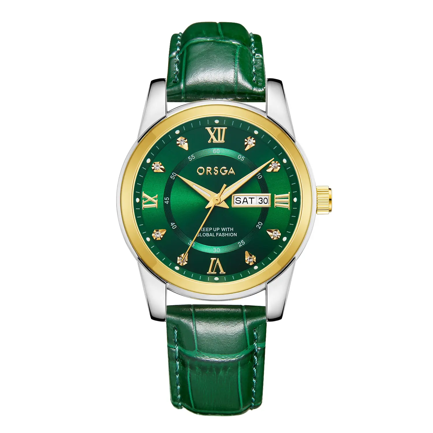 ORSGA Men's Gold Blue Dial Quartz Watch with Cross Strap - Image 30