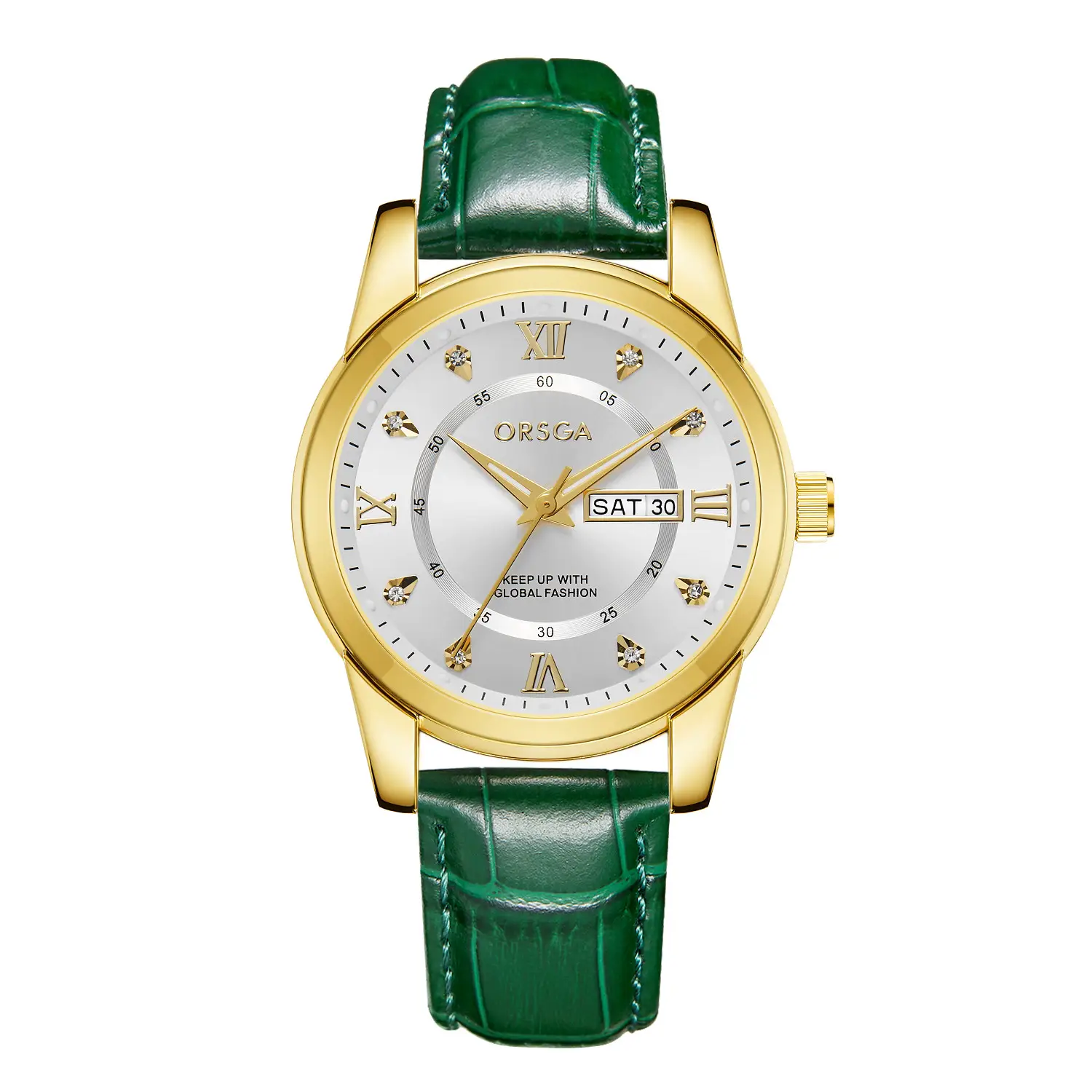 ORSGA Men's Gold Blue Dial Quartz Watch with Cross Strap - Image 35
