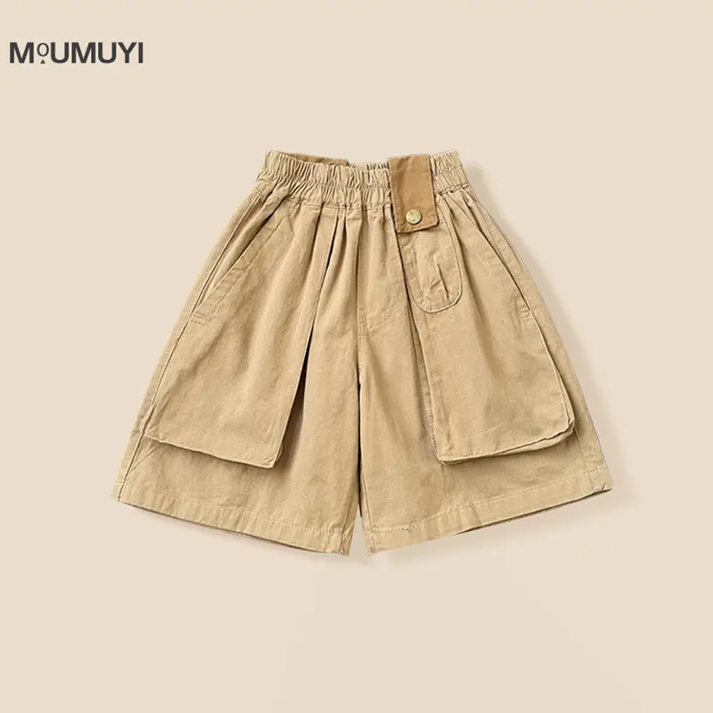 Kids Summer Work Shorts Set Tan Cotton 2025 - Image 3