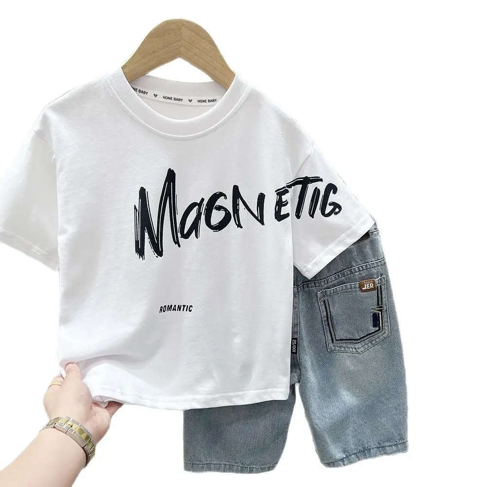 2025 Boys Short Sleeve White T-Shirt with Orange Graphic - Image 6