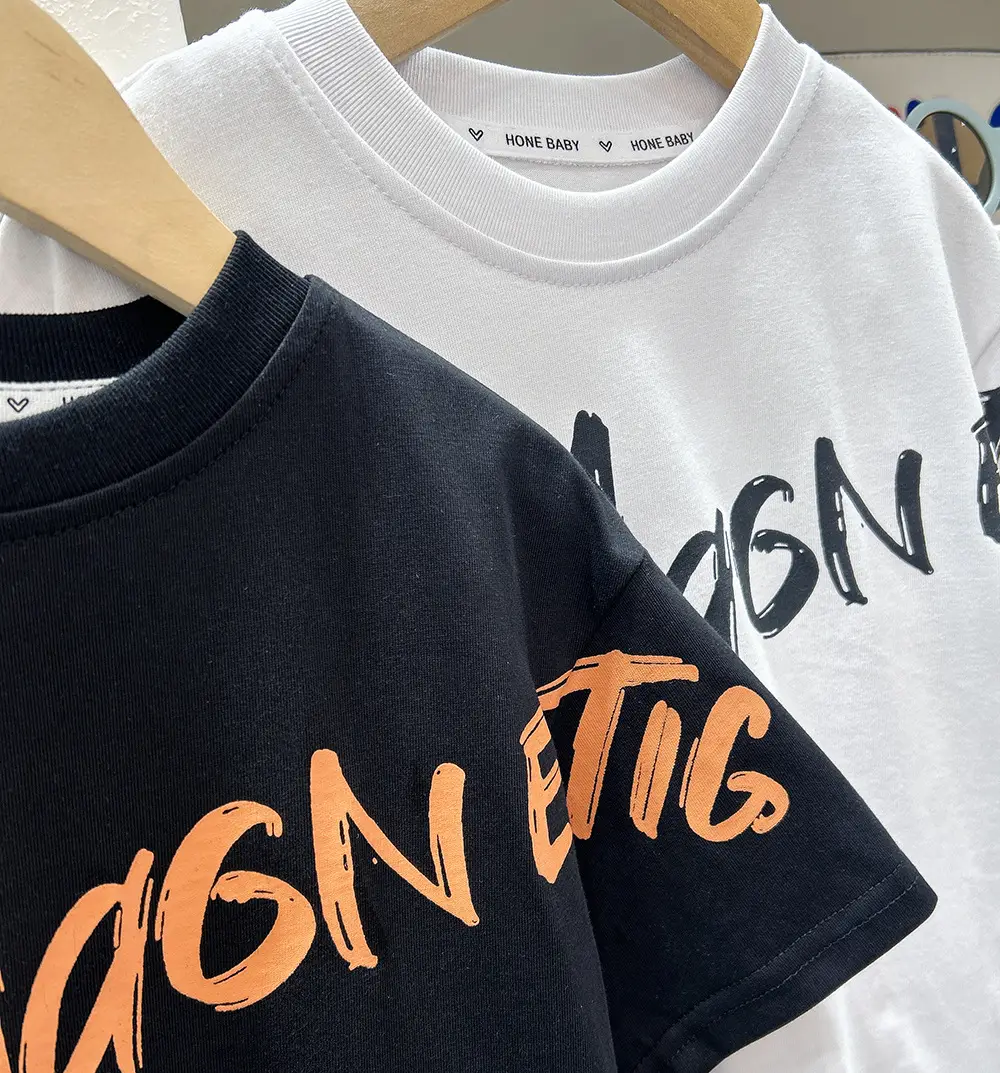 2025 Boys Short Sleeve White T-Shirt with Orange Graphic — feature 4