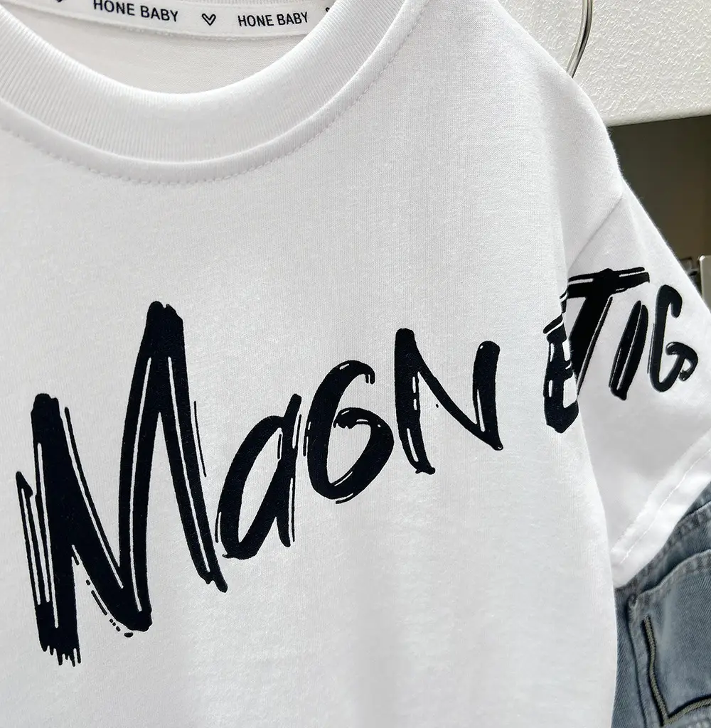 2025 Boys Short Sleeve White T-Shirt with Orange Graphic — feature 6