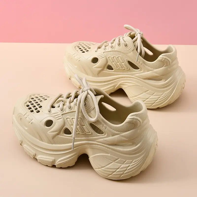 Croc Shoes Women's Summer Bag Heel Cut Out Breathable Sandals Outer Wear Thick Sole Increased Eva Non-Slip Wear-Resistant Toe Slippers - Image 5