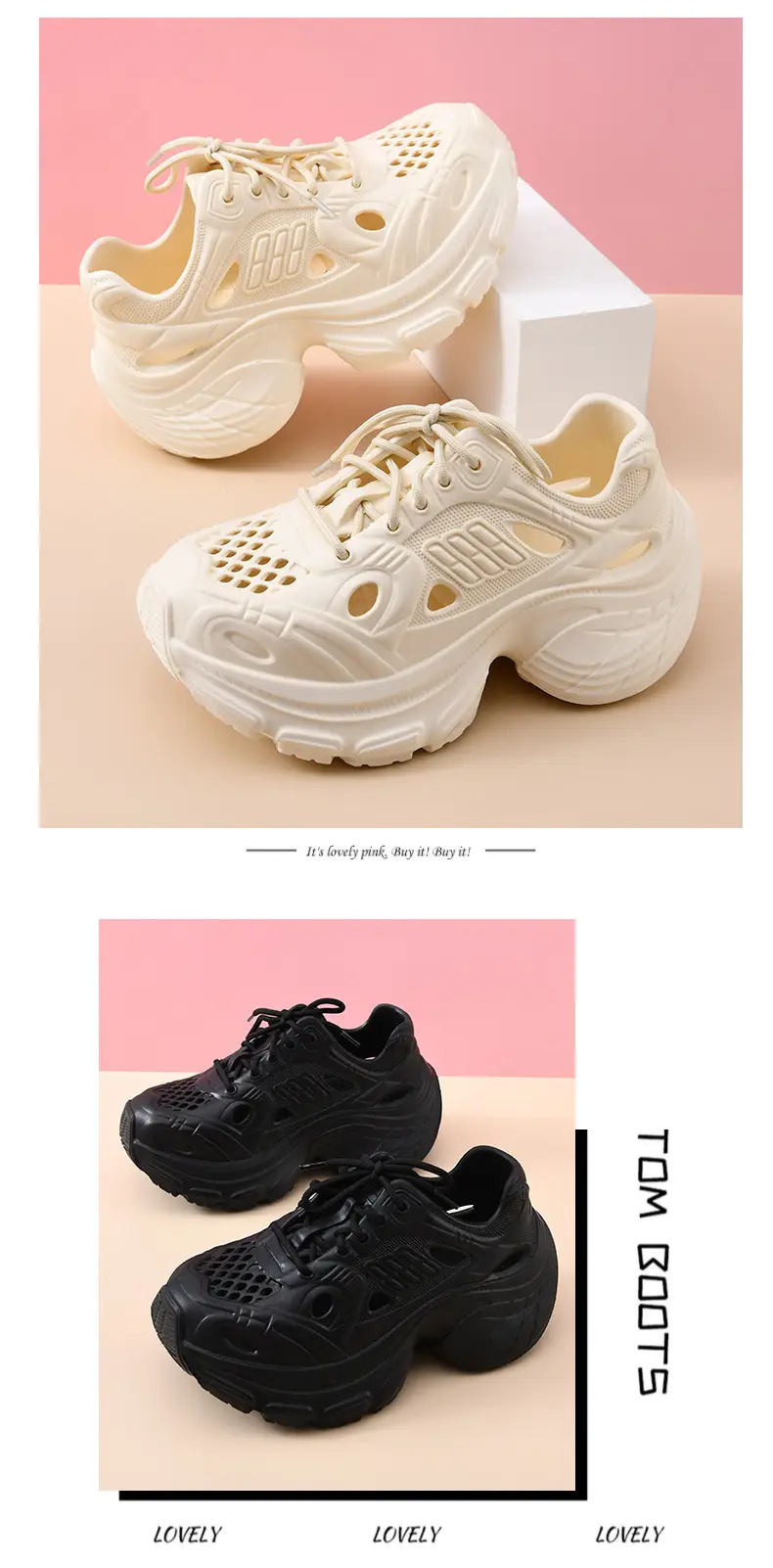 Croc Shoes Women's Summer Bag Heel Cut Out Breathable Sandals Outer Wear Thick Sole Increased Eva Non-Slip Wear-Resistant Toe Slippers — feature 7