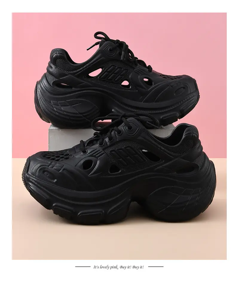 Croc Shoes Women's Summer Bag Heel Cut Out Breathable Sandals Outer Wear Thick Sole Increased Eva Non-Slip Wear-Resistant Toe Slippers — feature 9