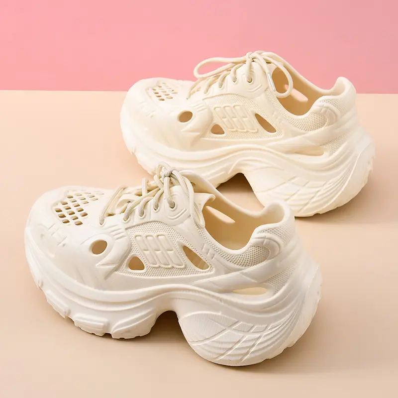Croc Shoes Women's Summer Bag Heel Cut Out Breathable Sandals Outer Wear Thick Sole Increased Eva Non-Slip Wear-Resistant Toe Slippers - Image 3