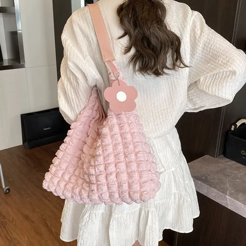 White Plaid Underarm Bag for Women 2025 - Image 9