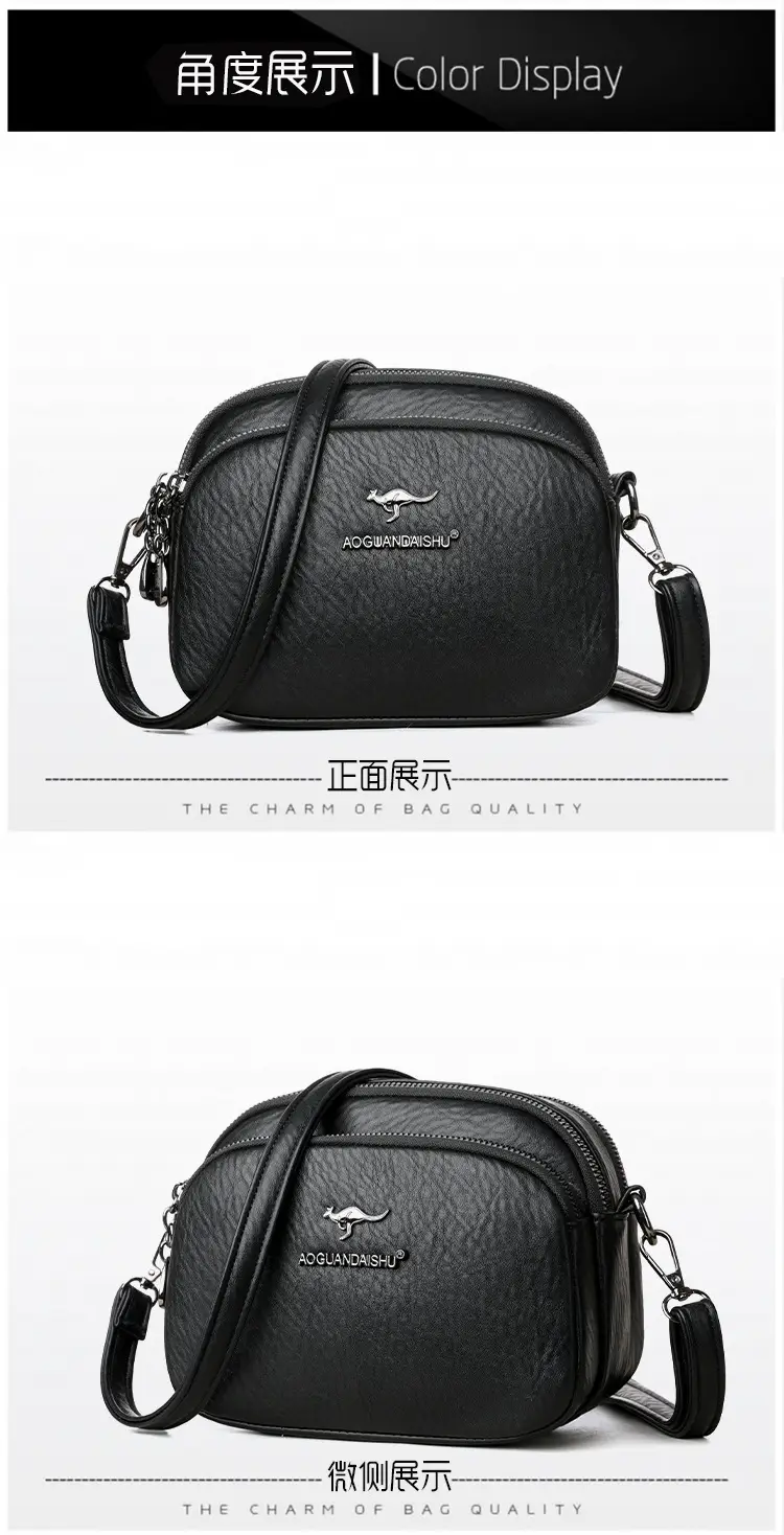 Black Crossbody Bag for Women with Zip & Strap — feature 20