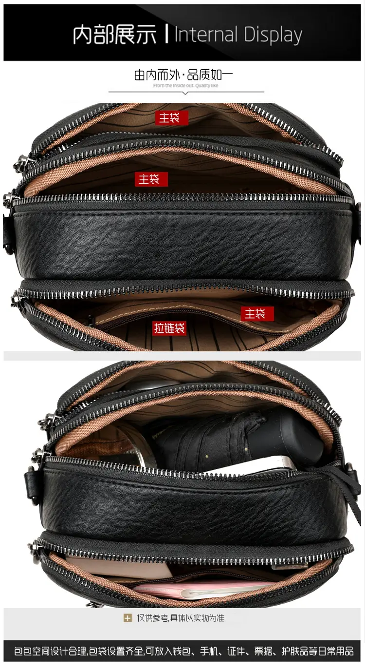 Black Crossbody Bag for Women with Zip & Strap — feature 28